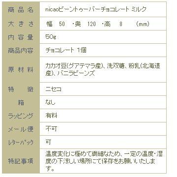 nicaoビーントゥーバーチョコレート 50%ミルクチョコレート【レターパックプラス可8個・レターパックライト可4個】C |  | 02
