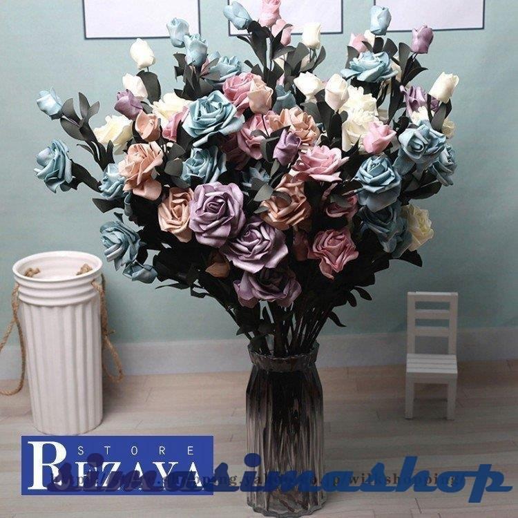 造花 インテリア お洒落 雑貨 ナチュラル 飾り 6本 ローズバンチ おしゃれ 部屋装飾 花束 ブーケ フェイクグリーン プレゼント ギフト Simasimashop 通販 Yahoo ショッピング