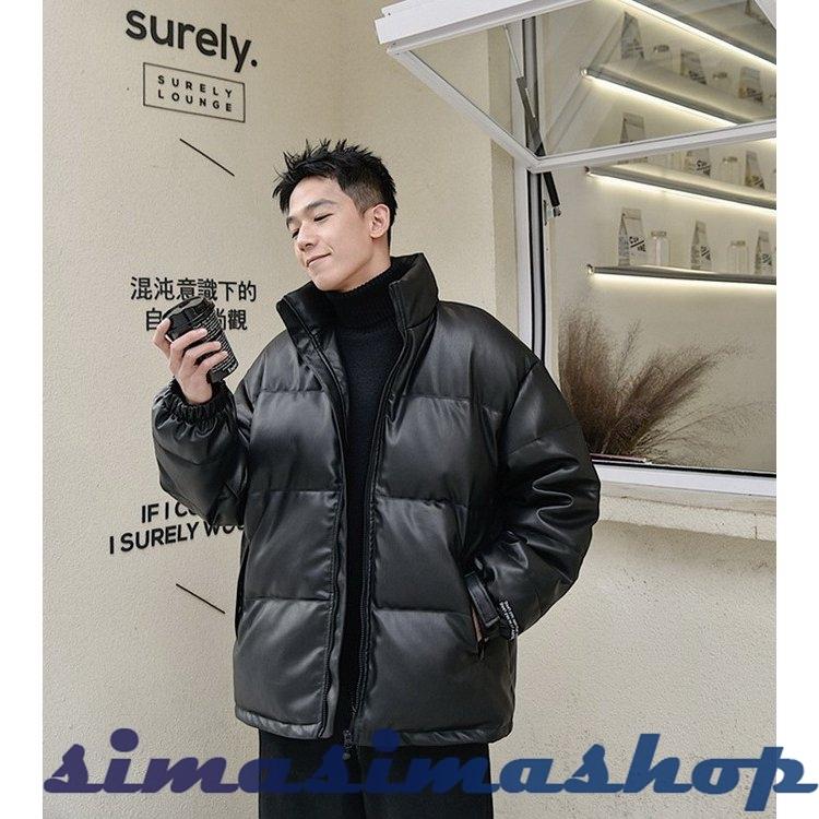 再再販 フェイクレザー 冬服 ジャケット レディース メンズ 中綿ジャケット Pu中綿コート ゆったりアウター 防寒服 軽量ジャケット 綿入れ カップルアウター オシャレ 中綿コート サイズ M Michiganestateplanning Com