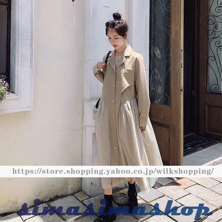 トレンチコート レディース アウター ジャケット ワンピース バックチュール2wayトレンチコート Bw Simasimashop 通販 Yahoo ショッピング