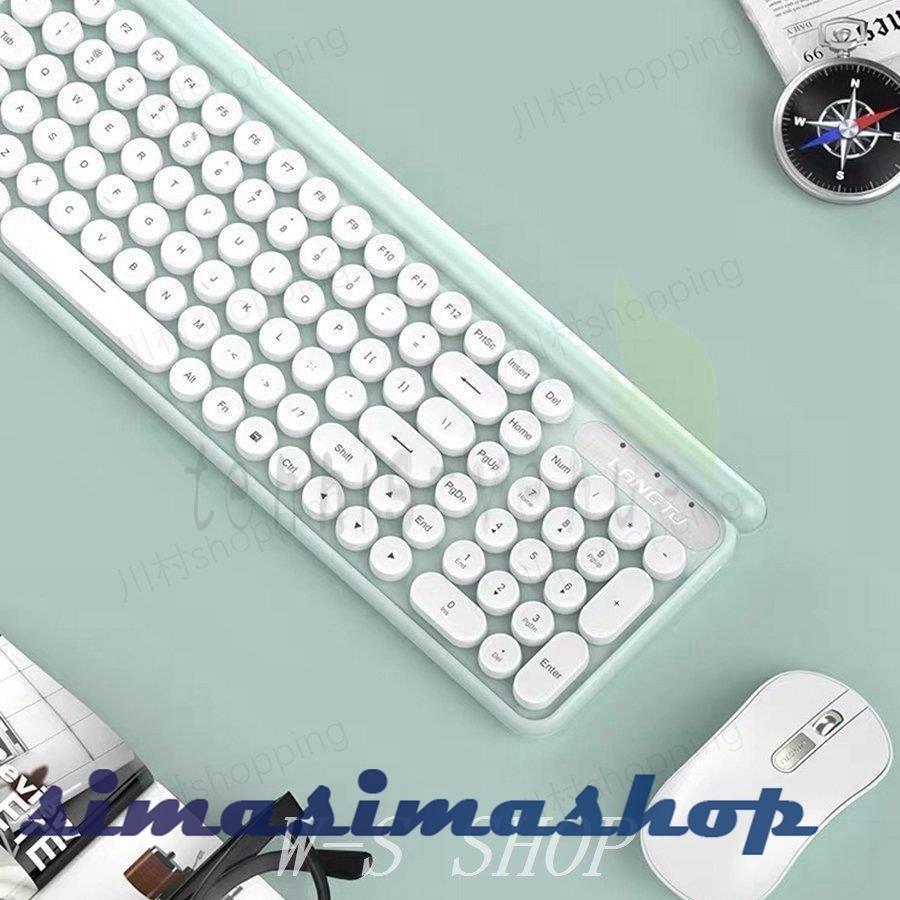 ワイヤレスキーボードマウスセットワイヤレス無線パソコンpc 携帯用キーボード静音設計軽量ワイヤレスキーボード英語us配列 人気デザイナー