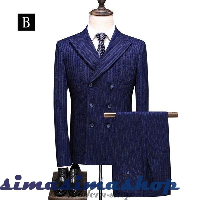 手数料無料 メンズスーツ 3ピーススーツ ビジネススーツ ストライプ メンズスーツスリーピーススーツ スリム 男性用 紳士服 大きい セットアップ ファッション 結婚式 Www Maluquerabogados Com