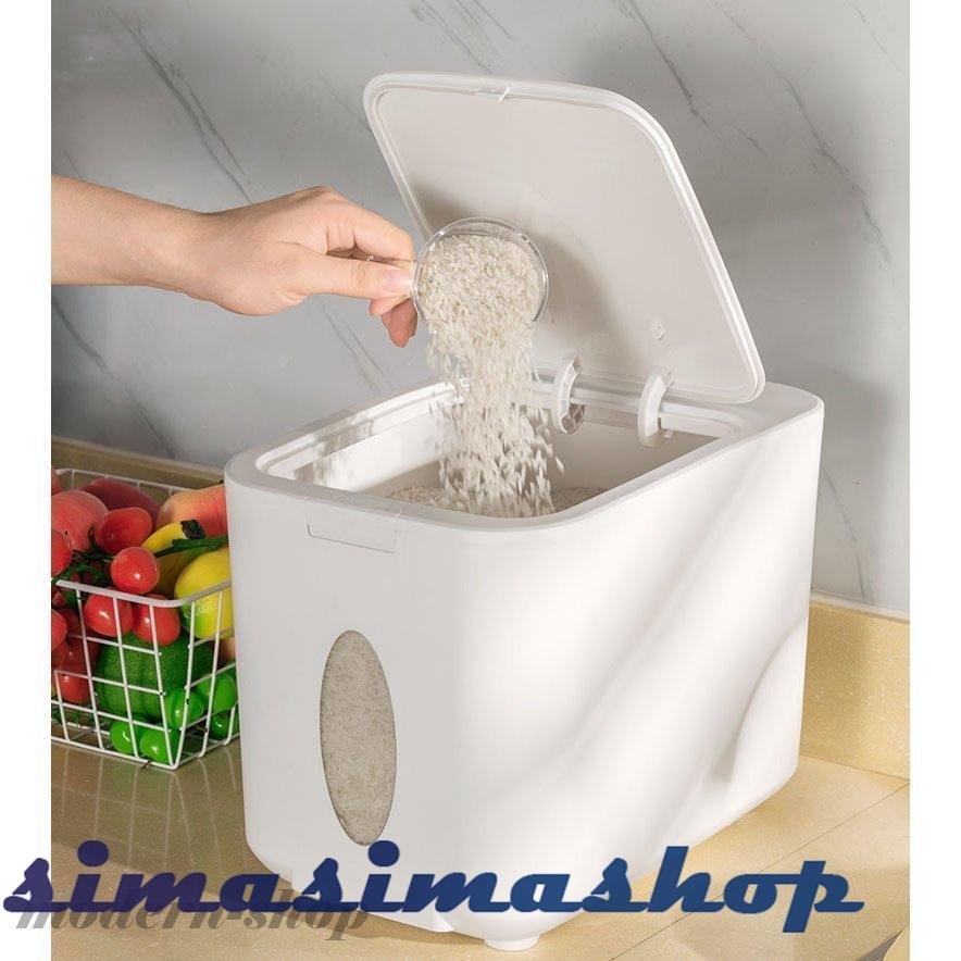米びつ 10kg お米収納 おしゃれ キッチン用品 キッチン収納 保存容器 ライスボックス プラスチック 防虫 グレー ホワイト Bw041 Simasimashop 通販 Yahoo ショッピング