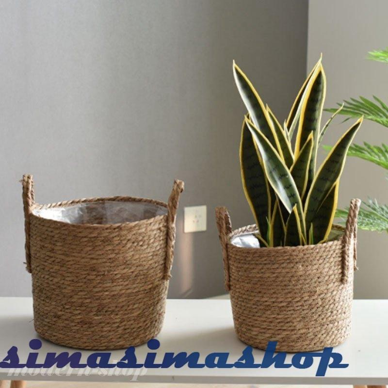 プランターバスケット 植木鉢 おしゃれ 鉢カバー カゴナチュラル 収納 編み 室内 屋内 北欧 グリーンポット インテリア 小物 卓上 玄関 リビング Bw Simasimashop 通販 Yahoo ショッピング