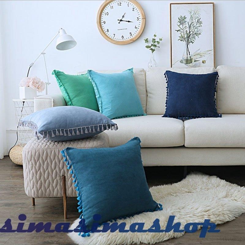 クッションカバー 北欧 45 45 35 50 座布団カバー 無地 フリンジ付き ソファ背当て 装飾枕カバー かわいい おしゃれ Bw Simasimashop 通販 Yahoo ショッピング