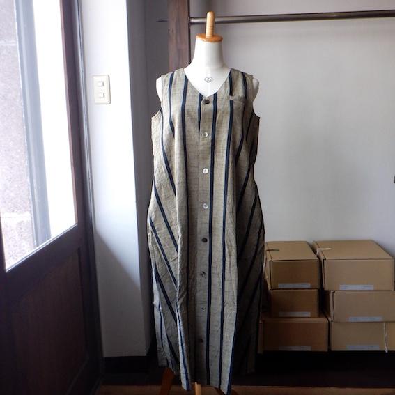 YAMMA ヤンマ産業 会津木綿ジレ風ワンピース AGL-OP 2 colors : Simon