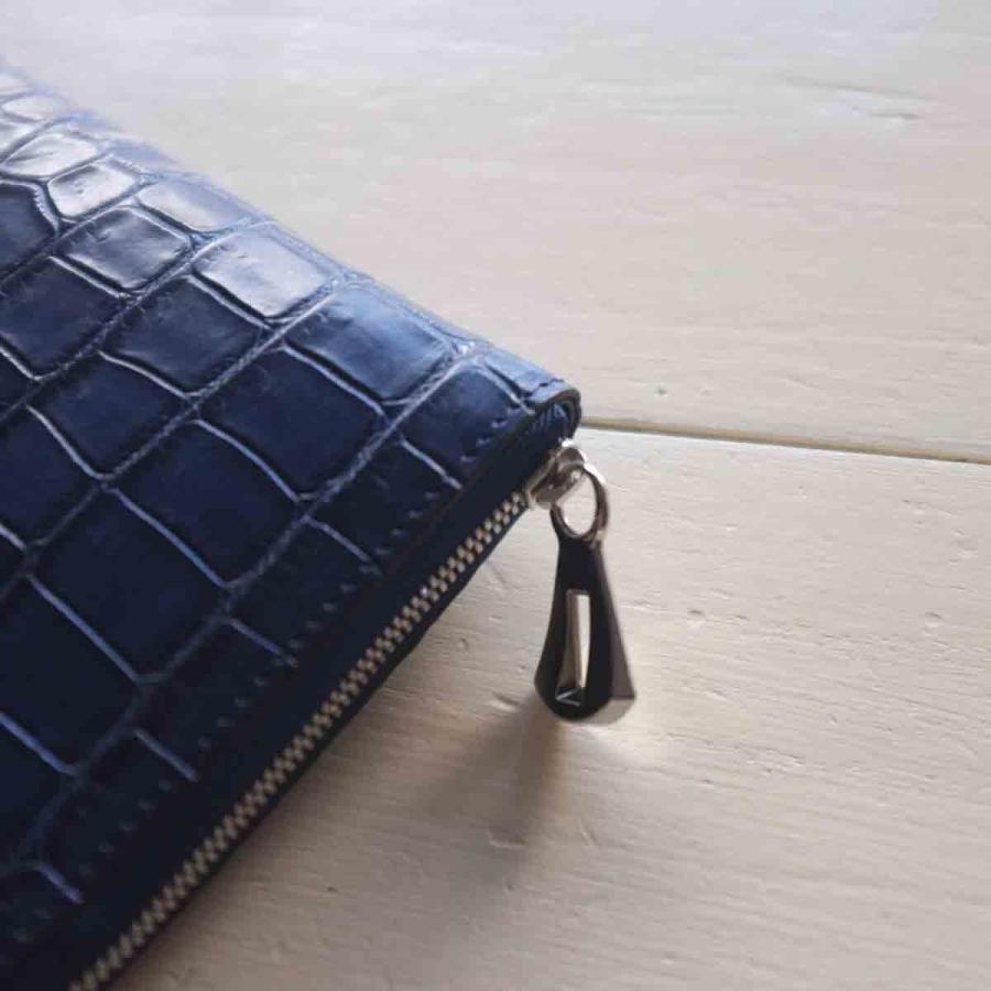 【再入荷】現物画像 ITTI イッチ CRISTY STUFFING MIDDLE WLT.5 croco クリスティースタッフィングミドルウォレットクロコ / 藍 柄C |  | 06