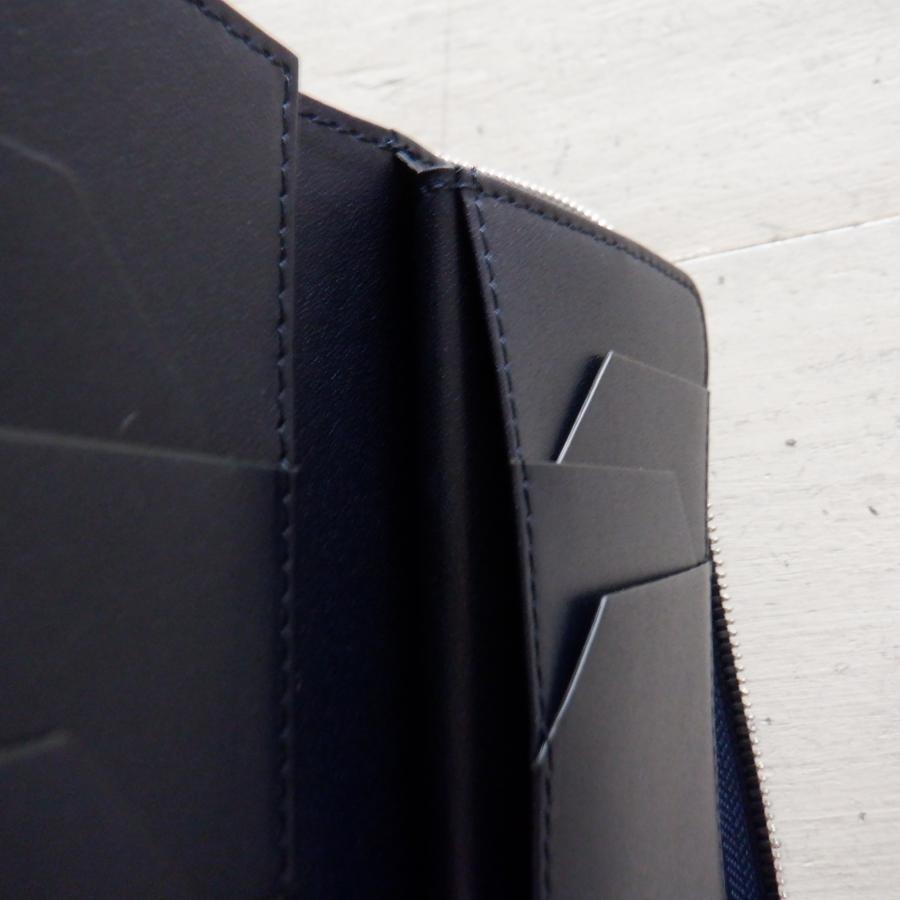 【再入荷】現物画像 ITTI イッチ CRISTY STUFFING MIDDLE WLT.5 croco クリスティースタッフィングミドルウォレットクロコ / 藍 |  | 10