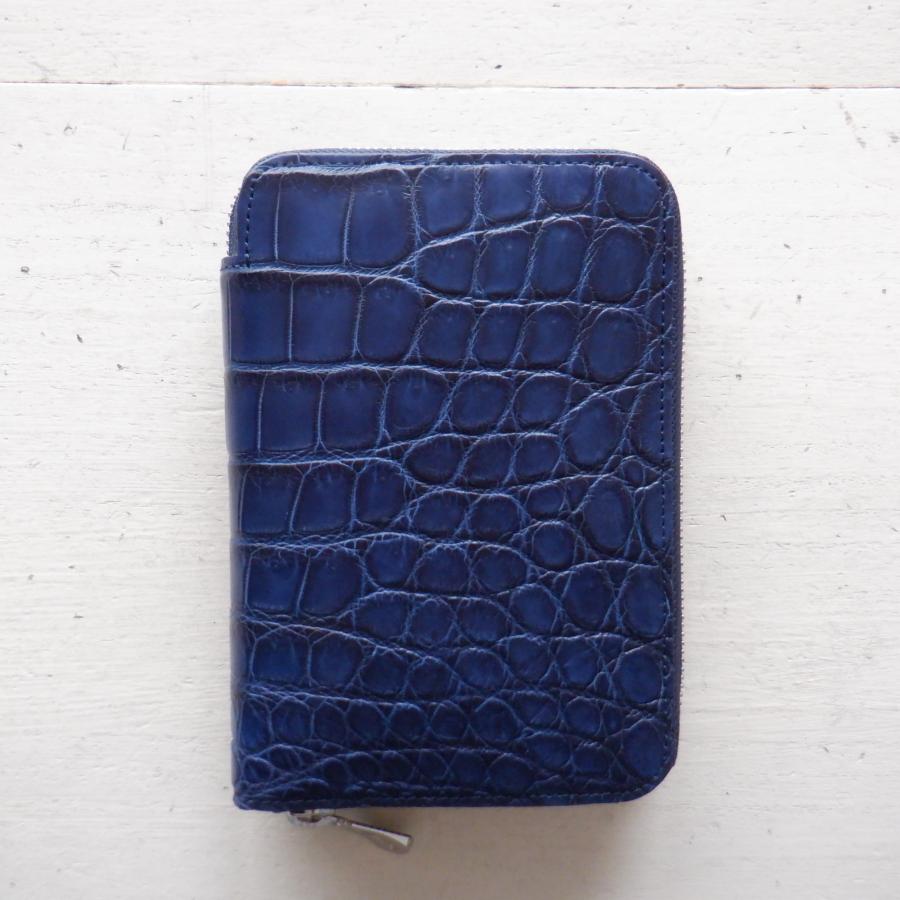 【再入荷】現物画像 ITTI イッチ CRISTY STUFFING MIDDLE WLT.5 croco クリスティースタッフィングミドルウォレットクロコ / 藍 |  | 07