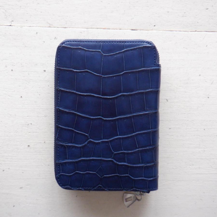 【再入荷】現物画像 ITTI イッチ CRISTY STUFFING MIDDLE WLT.5 croco クリスティースタッフィングミドルウォレットクロコ / 藍 |  | 08