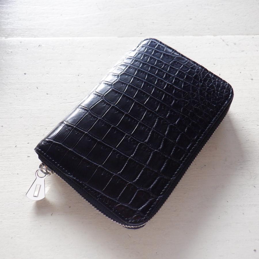 【再入荷】現物画像 ITTI イッチ CRISTY STUFFING MIDDLE WLT.5 croco クリスティースタッフィングミドルウォレットクロコ / black 柄B | 