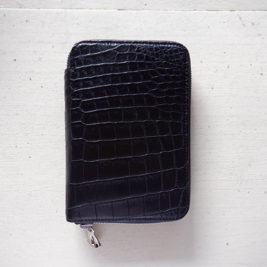 【再入荷】現物画像 ITTI イッチ CRISTY STUFFING MIDDLE WLT.5 croco クリスティースタッフィングミドルウォレットクロコ / black 柄B |  | 01
