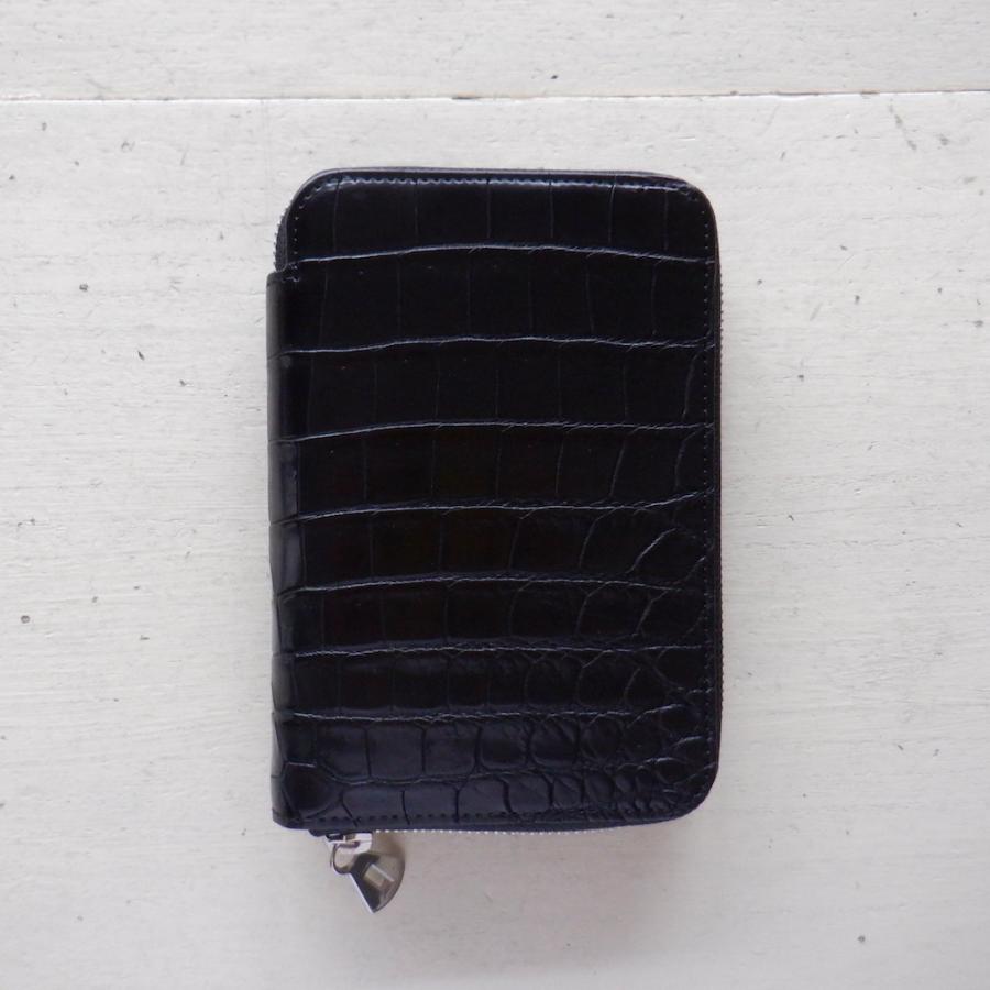 【再入荷】現物画像 ITTI イッチ CRISTY STUFFING MIDDLE WLT.5 croco クリスティースタッフィングミドルウォレットクロコ / black 柄A |  | 01