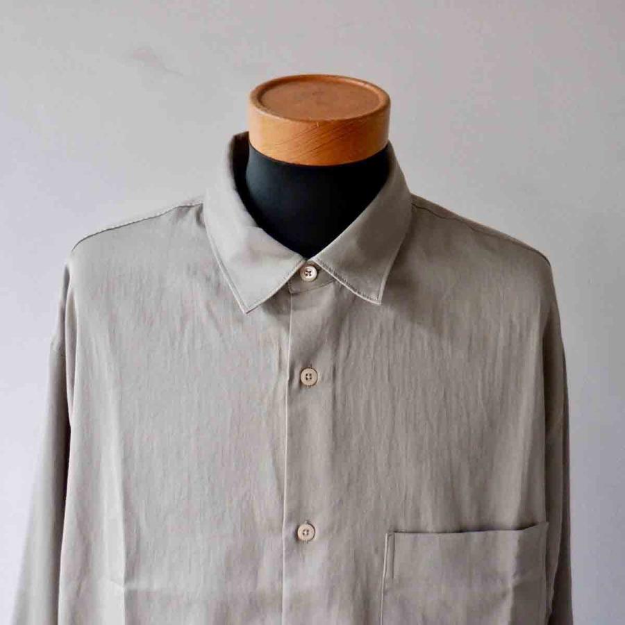 【期間限定ポイント5倍】LA MOND. ラモンド SUPIMA COTTON BOLD SHIRT スピーマコットンボールドシャツ gray beige LM-S-051｜simonsandco｜02