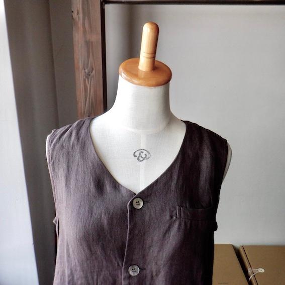 YAMMA ヤンマ産業 綾リネン ジレ風ワンピース LGL-OP 3 colors : Simon
