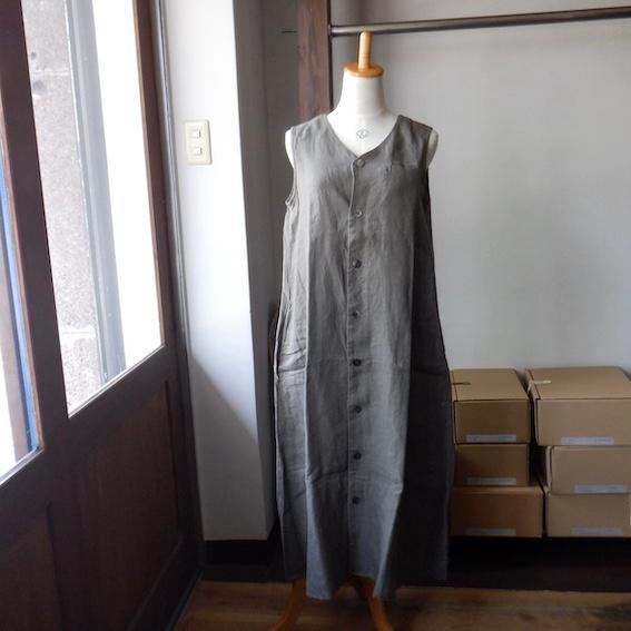 美品☆ヤンマ産業 yamma☆リネン 襟付きシャツワンピース ベージュ YAMMA ヤンマ産業 綾リネン ジレ風ワンピース LGL-OP 3 colors : Simon