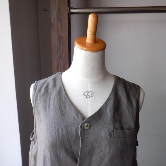 YAMMA ヤンマ産業 綾リネン ジレ風ワンピース LGL-OP 3 colors : Simon