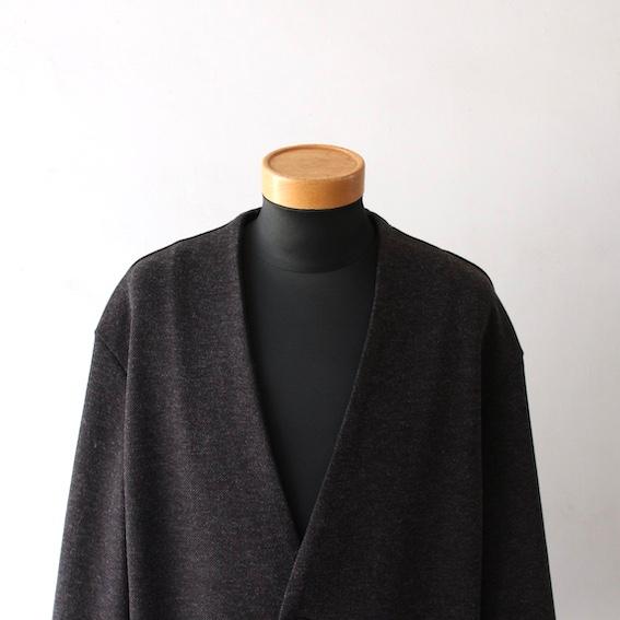 専用　　　ノーカラージャケット MUL ブラックWOOL エシカルプライス】定価25,300円 LA MOND. ラモンド THERMO TWILL NO