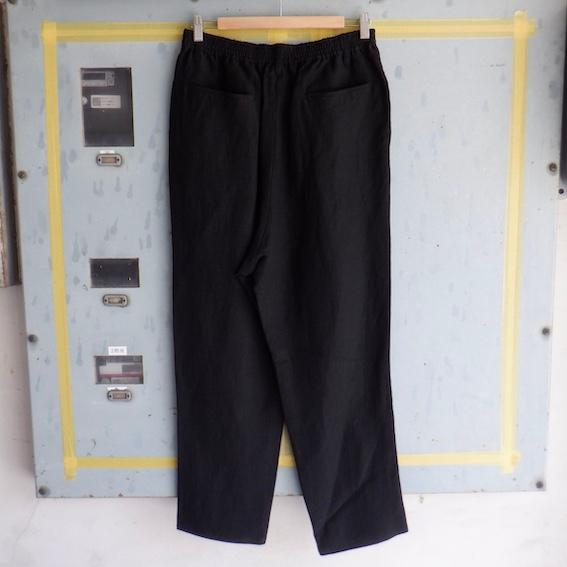 SALE!】LA MOND. ラモンド SEMI WIDE LINEN EASY TROUSERS black LM-P 