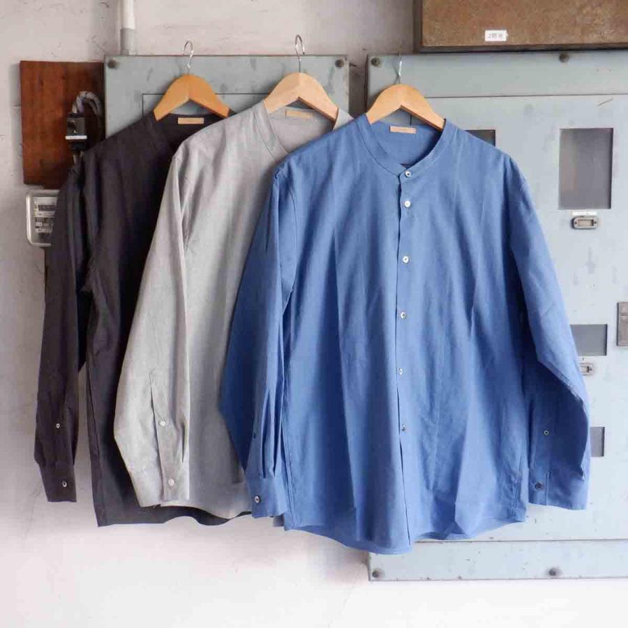 【エシカルプライス】定価17,380円 LA MOND. ラモンド BAND COLLAR CHAMBRAY SHIRT JACKET バンドカラーシャンブレーシャツジャケット 3 colors LM-S-075 | 