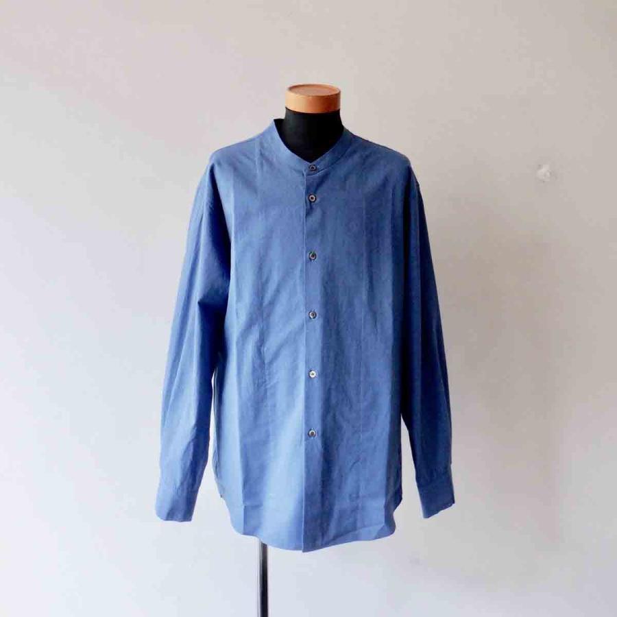 SALE!】LA MOND. ラモンド BAND COLLAR CHAMBRAY SHIRT JACKET SALE!】LA MOND. ラモンド BAND COLLAR CHAMBRAY SHIRT JACKET