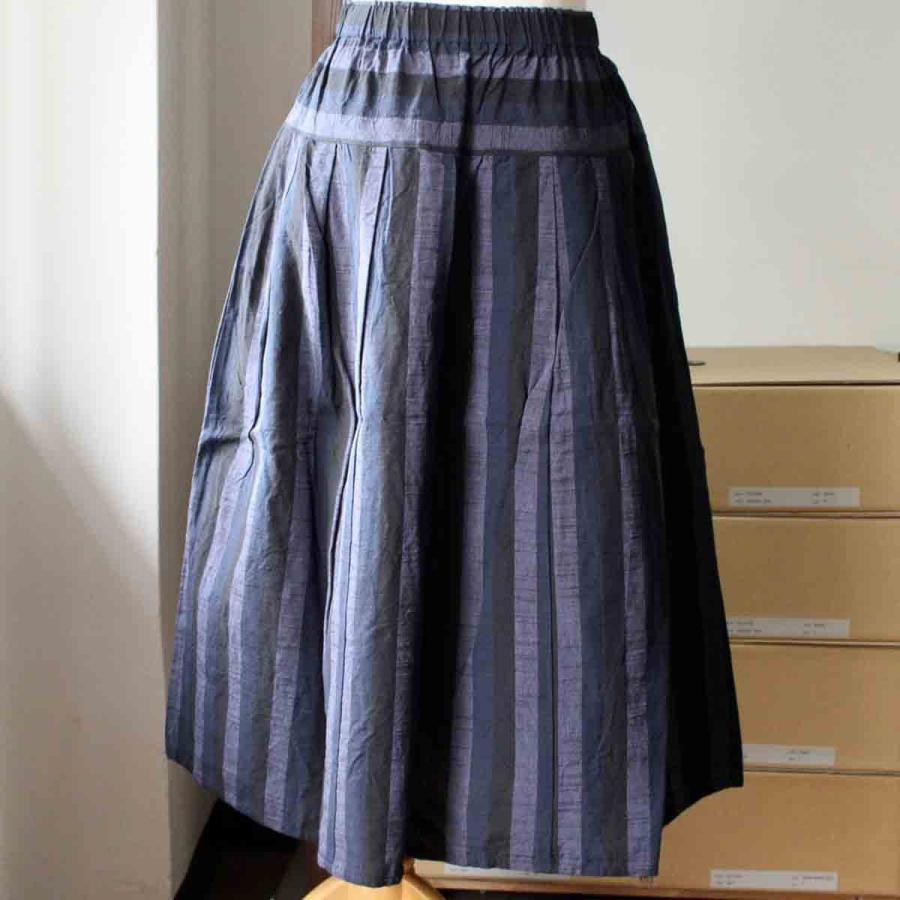 【再入荷】YAMMA ヤンマ産業 会津木綿 tac-sk タックスカート ノーマル丈 縞 |  | 09