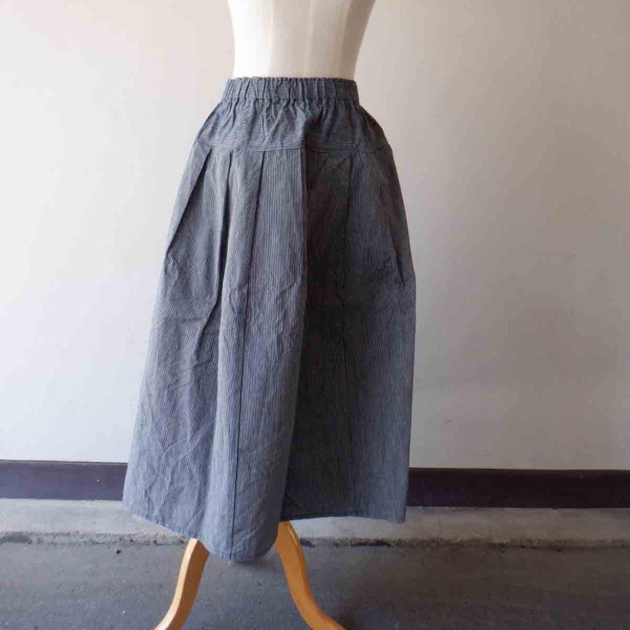 YAMMA ヤンマ産業 松坂木綿 tac-sk タックスカート ノーマル丈 縞 2  