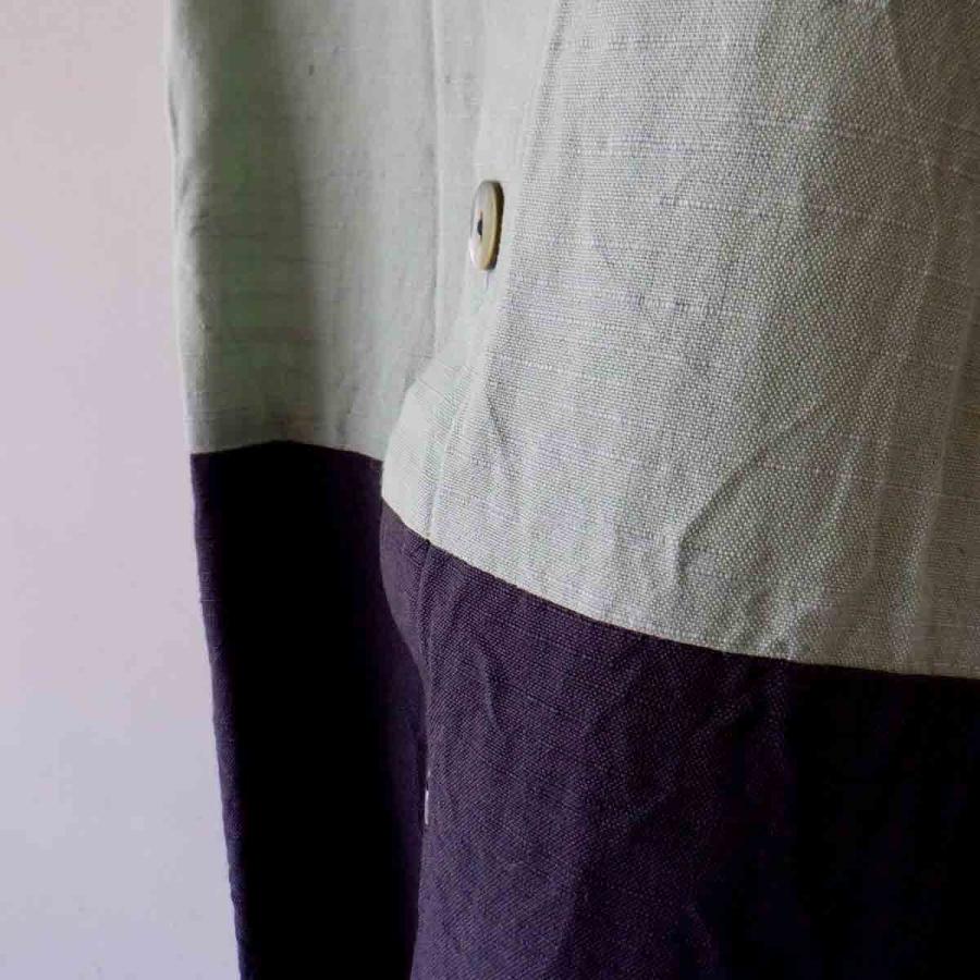 再入荷】YAMMA ヤンマ産業 会津木綿 ツートンワンピース att-op 再入荷】YAMMA ヤンマ産業 会津木綿 ツートンワンピース att-op
