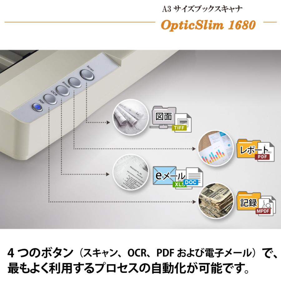 Plustek フラットベッドスキャナ OpticSlim1680 (Win/Mac対応) 日本正規代理店 大きなサイズ 設計図 A3 高速読み取りスキャナ｜simpex-shop｜08