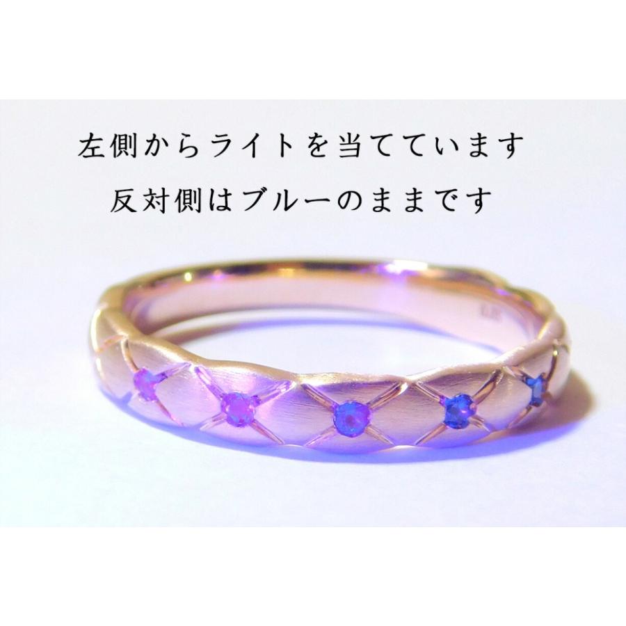 アウイナイト リング レディース キルティング模様 デザインリング イエローゴールド ホワイトゴールドの画像