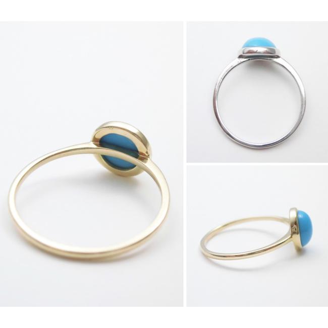 スリーピングビューティー ターコイズ リング ラウンドカット イエロー