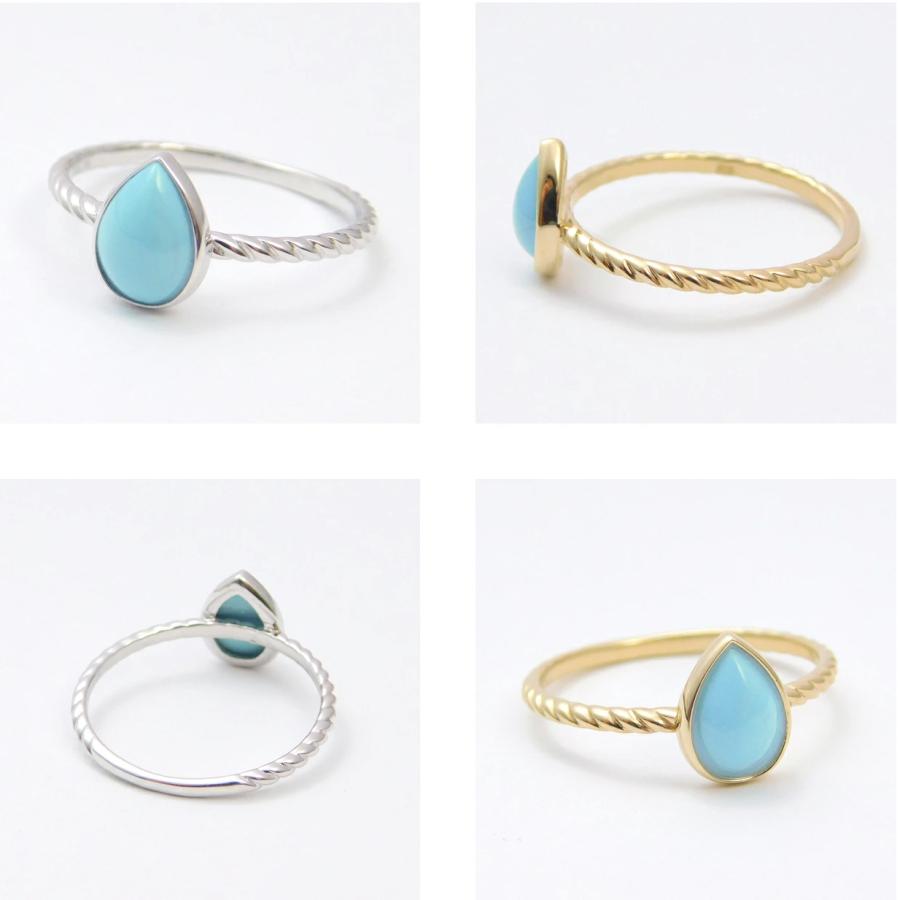 スリーピングビューティー ターコイズ リング ペアシェイプ イエローゴールド ホワイトゴールド ピンクゴールド  無処理 |  | 01