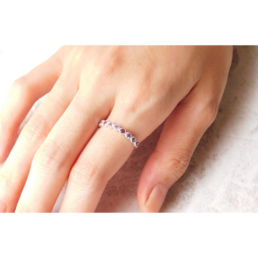 タンザナイト グレープガーネット エタニティーリング レディース 華やか レアストーンの画像