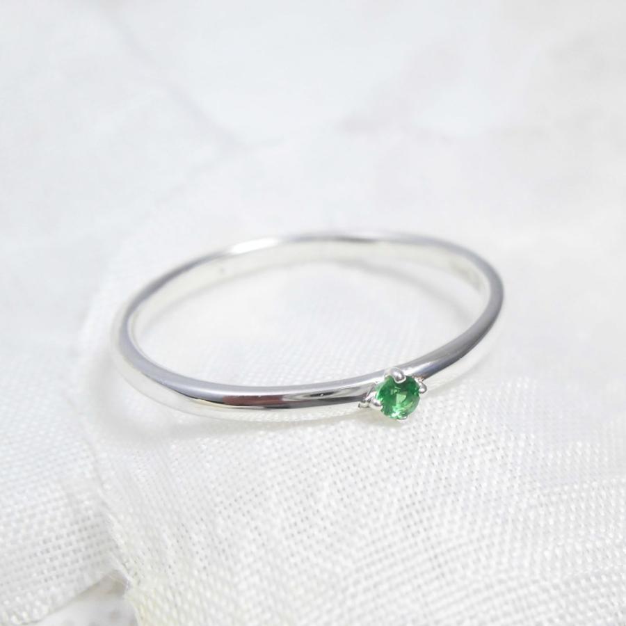 リング グリーンガーネット ツァボライト 華奢なサイズ感 トレンド