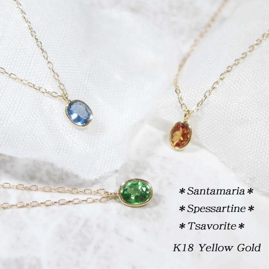 ネックレス １８金 グリーンガーネット ツァボライト ガーネット スペサタイト スペサルティン サンタマリア アクアマリン レアストーン Si 0014ov3 4 Simple Is 通販 Yahoo ショッピング