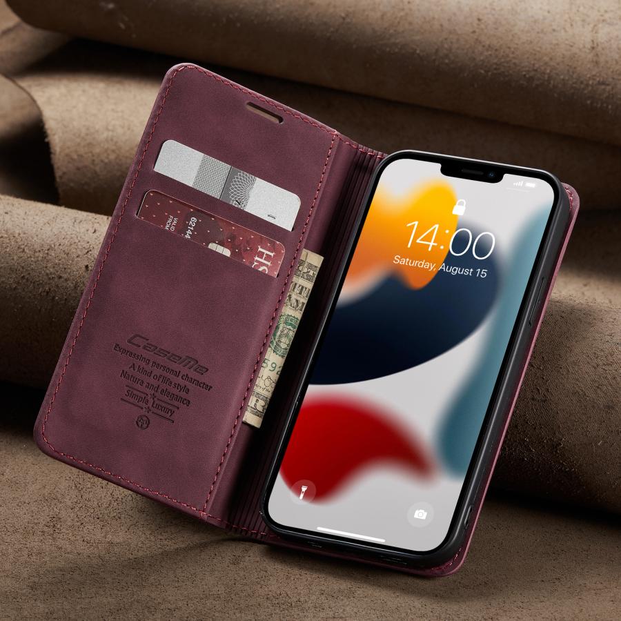 iPhone スマホケース 手帳型 iPhone15 ケース レッド 赤 15 Pro max