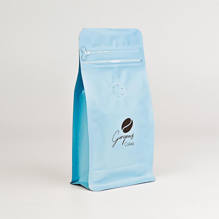 コーヒー豆保存袋 125g 250g 20枚 青 ブルー チャック袋 アルミ袋