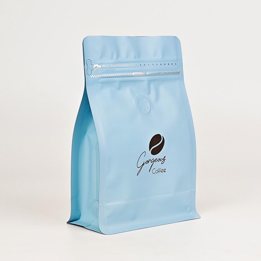 コーヒー豆保存袋 125g 250g 20枚 青 ブルー チャック袋 アルミ袋