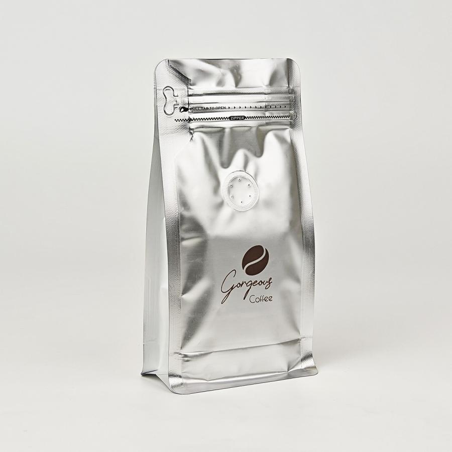 コーヒー豆保存袋 125g 250g 20枚 シルバー 灰 チャック袋 アルミ袋