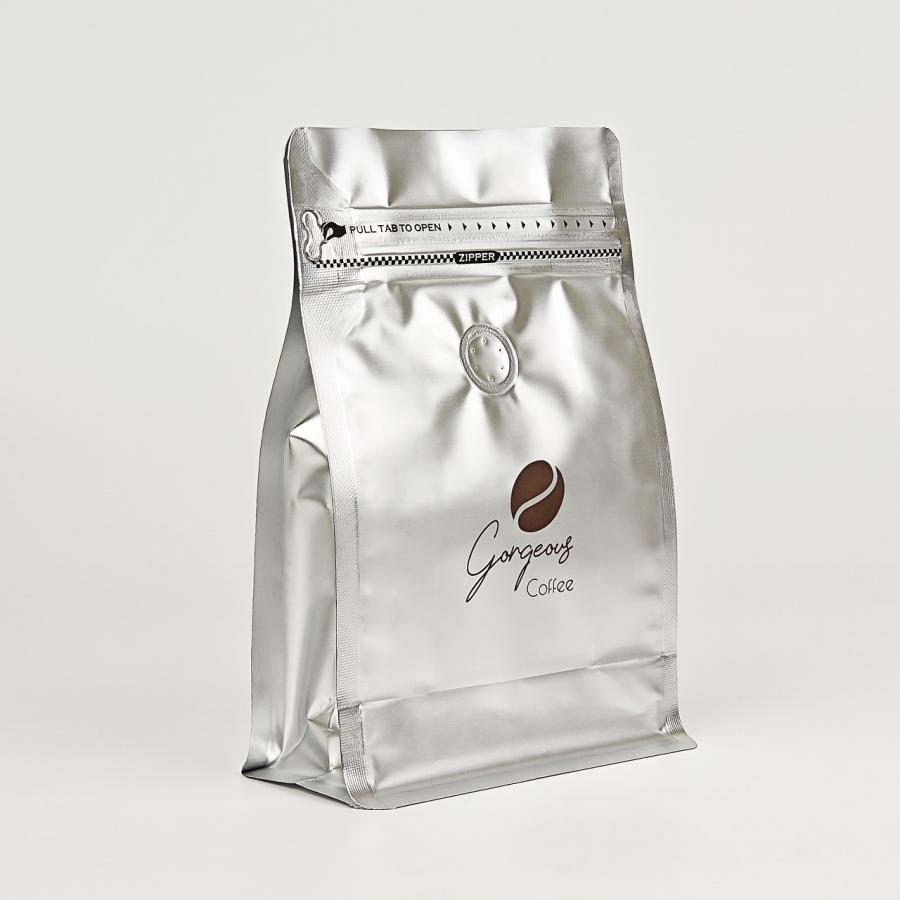 コーヒー豆保存袋 125g 250g 20枚 シルバー 灰 チャック袋 アルミ袋