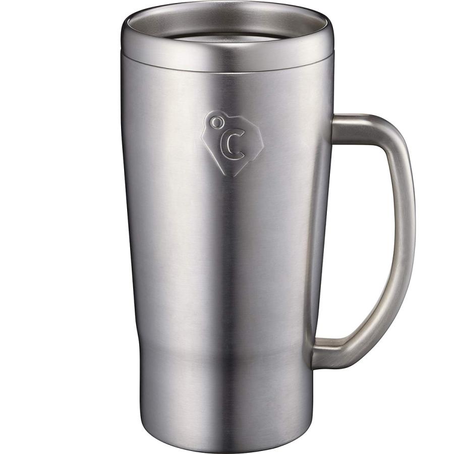 ドウシシャ フリージングタンブラー ジョッキ 600ml 氷点下に冷やす 冷却保冷 マット シルバー 氷点下 ステンレス 夏 (F) | 