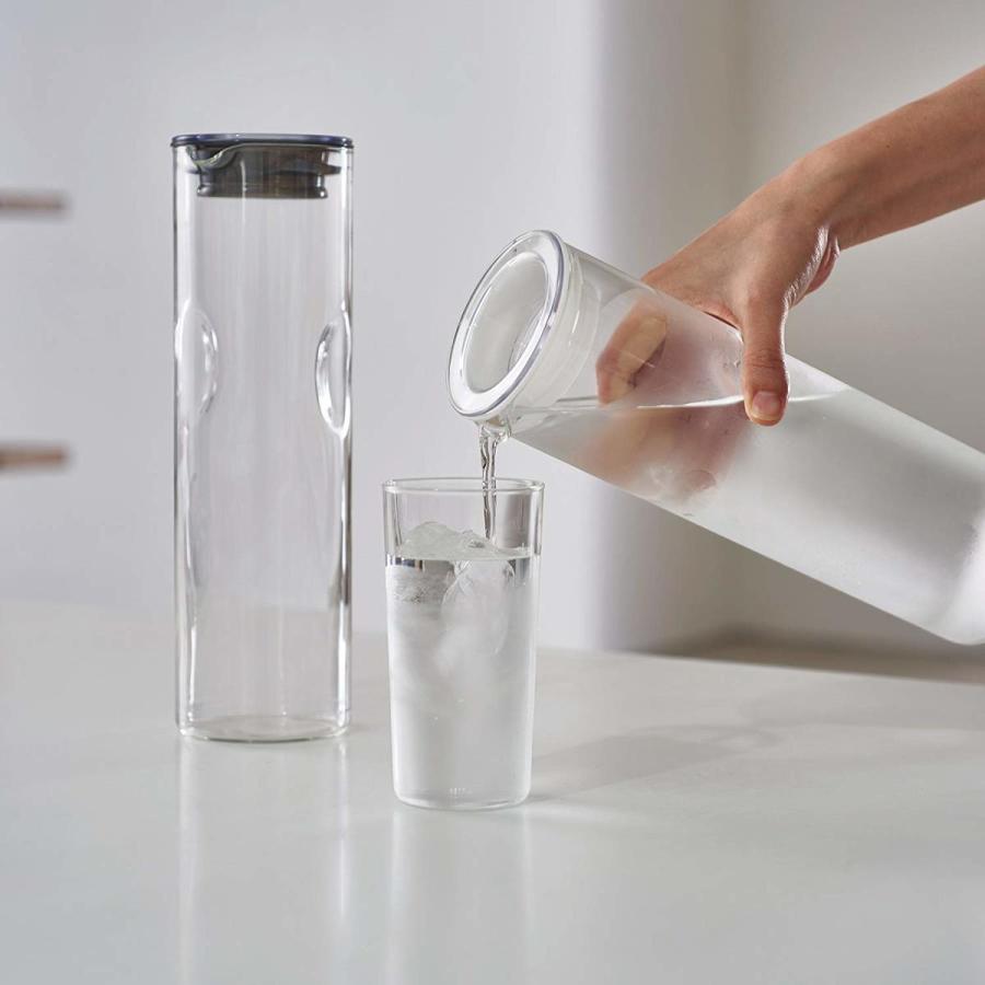 HARIO ハリオ ストレート ジャグ えくぼ ホワイト 1000ml 1L ピッチャー SJE-10-TW ガラス 透明 インスタ映え (08) | HARIO | 03