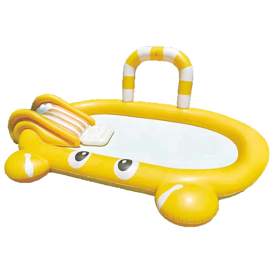ドウシシャ DJ-19016 スライダープール 219cm イエロー DOSHISHA ビニールプール ファミリープール すべり台 スプラッシュ インスタ映え 夏 (SN) | DOSHISHA