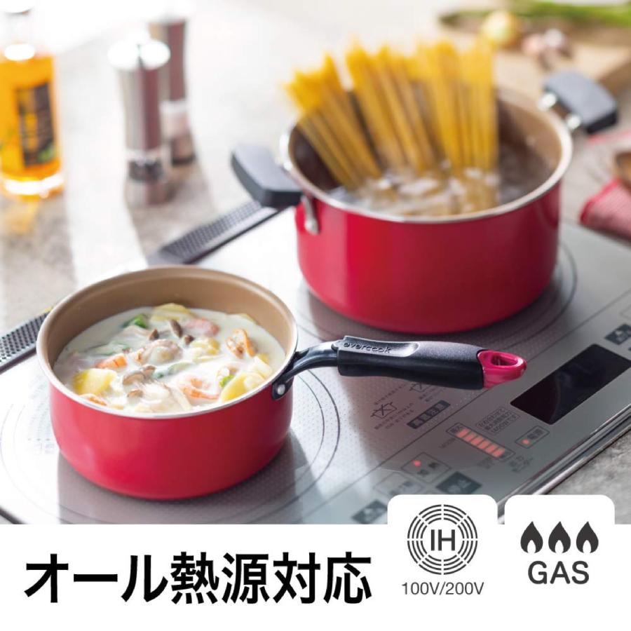 evercook エバークック 両手鍋 22cm レッド ガラス蓋付き EARY22RD IH対応 炒め鍋 ドウシシャ インスタ映え (F) |  | 05