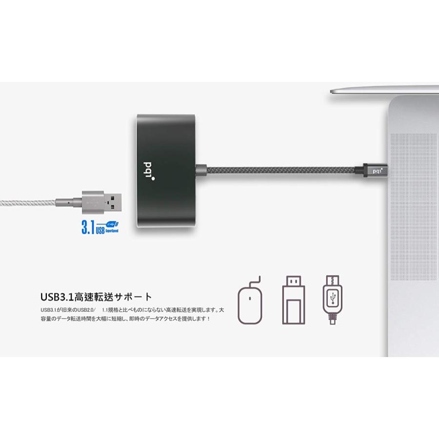 PQI USB-C 3ポートマルチ USB3.1 TypeA TypeC 4K HC3PMH (3C)PQI-HC3PMH |  | 05