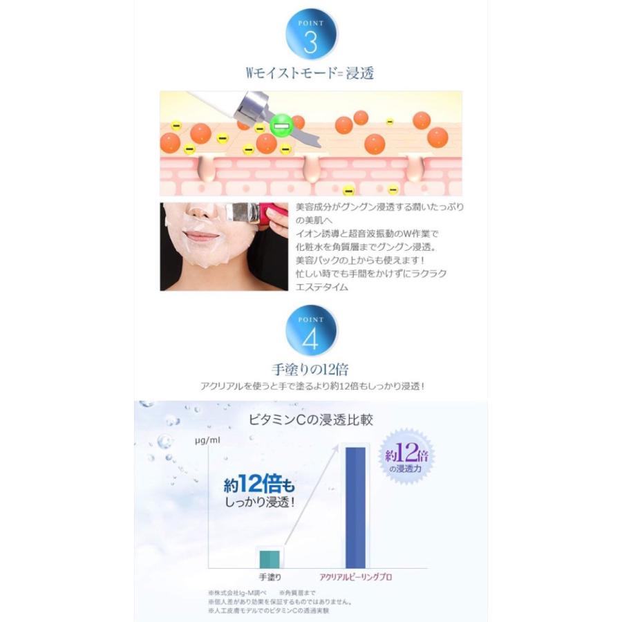 COSBEAUTY CB-018 ピンク 美顔器 アクリアルピーリングプロ 多機能 超音波 防水 コスビューティー  (SG) | COSBEAUTY | 04