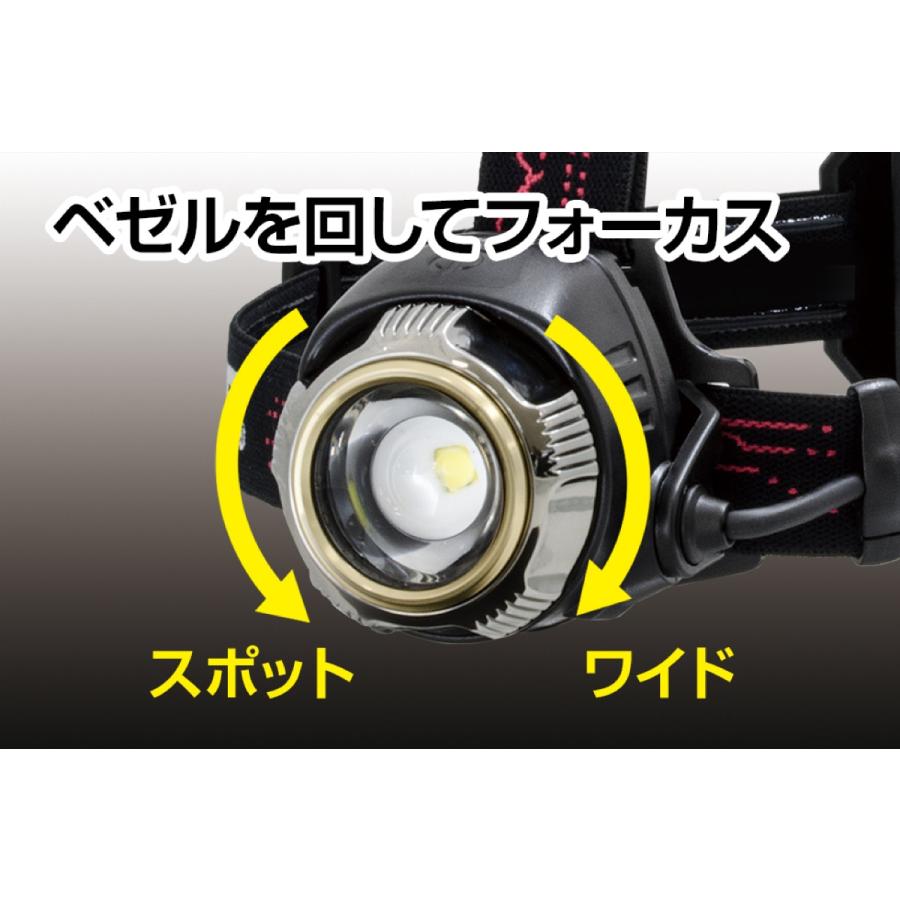 GENTOS GH-100RG Gシリーズ LED ヘッドライト ヘッドランプ USB充電式 単3形電池 ジェントス (F) | GENTOS | 02