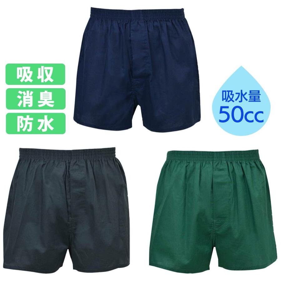 ロングガード トランクス 3色組 3層構造 お尻側までしっかりガード 吸水量50cc ヴィクトリー (05) | 