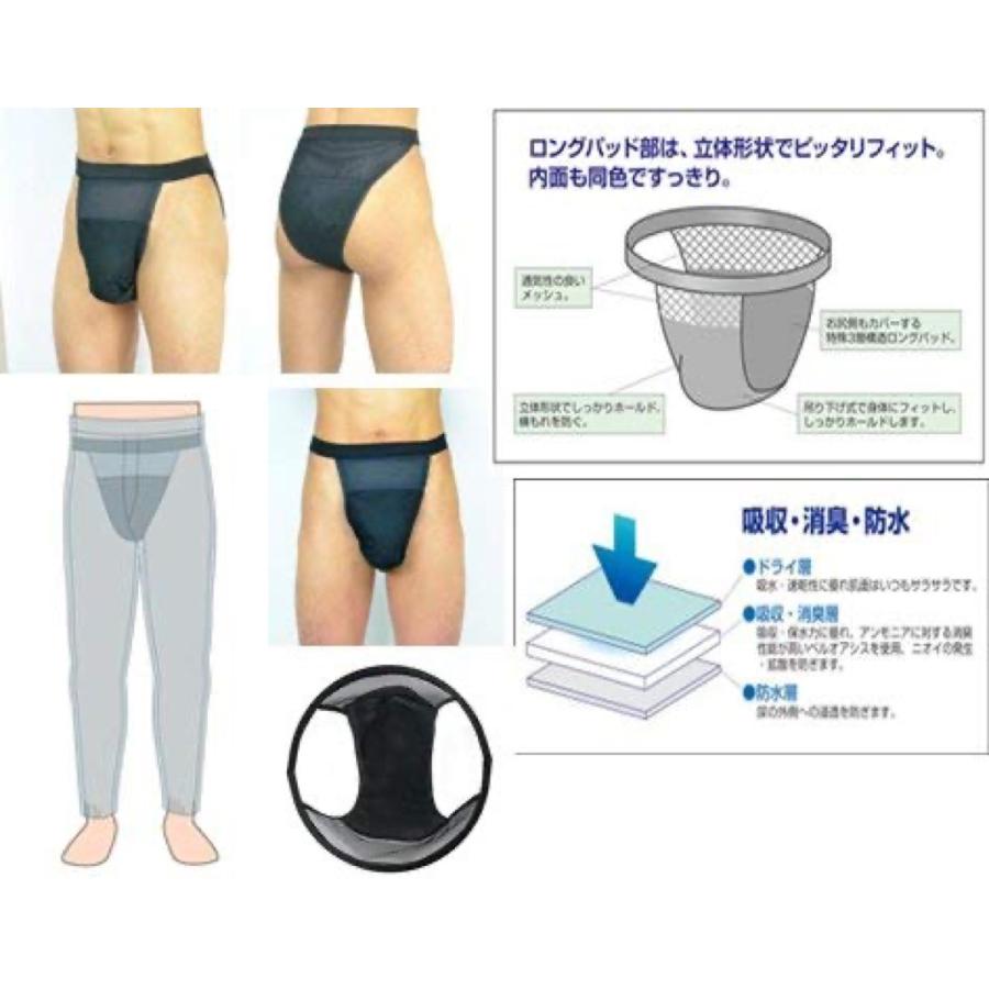 ジャパニーズふんどし 爽快男子 2枚組 3層構造 失禁 快適  尿漏れ ブラック ヴィクトリー (05) |  | 01