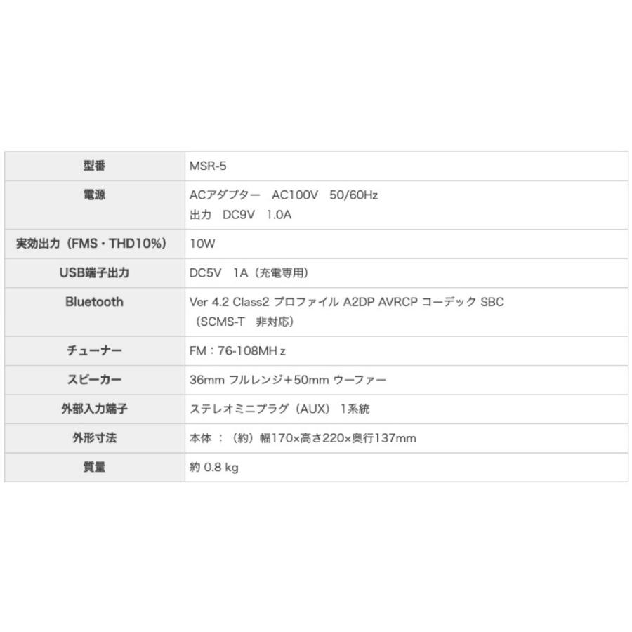 SANSUI MSR-5 サンスイ Bluetooth ラジオスピーカー FM ラジオ 10W アサガオホーン 昭和 レトロ (08) |  | 03
